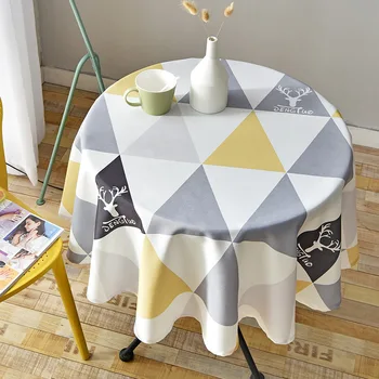 

round Table Fabric Waterproof Heat Resistant Wash-Free round Household PVC Small round Table European-Style Table Cloth