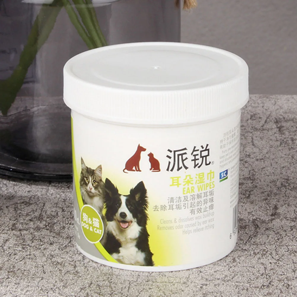 

100Pcs Disposable Dog Cat Non-irritating Hygiene Health Pet Otic Ear Wipes Deodorize Cleaner Gentle Stop Itching Portable