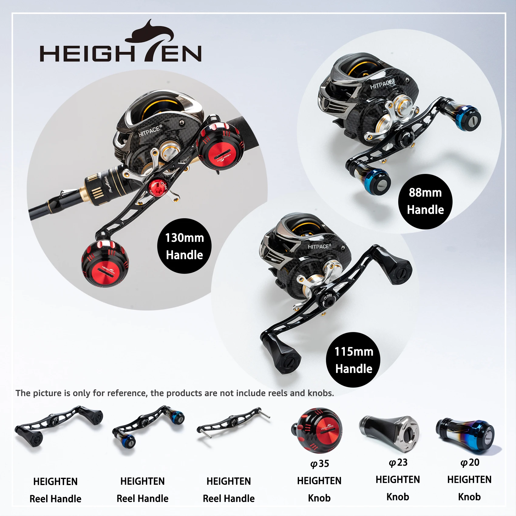 HEIGHTEN Baitcasting Reel Handle 88mm/115mm/130mm Without Knob For Shimano  & Daiwa Abu Bait Reel