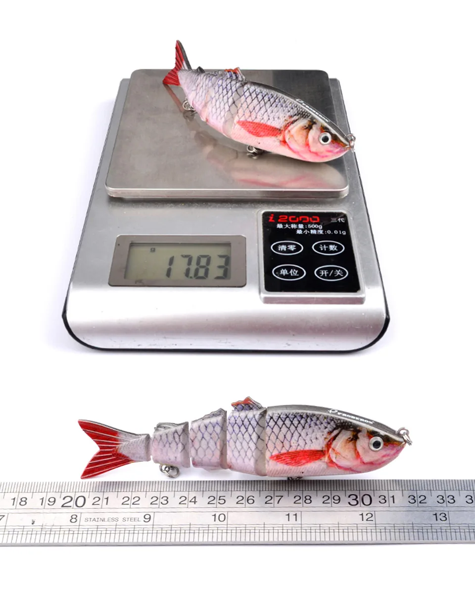 12cm17g пластиковая приманка, Классическая бионическая приманка, 5 секций, монохромная наживка для рыбы, алиэкспресс Лидер продаж, Hs008