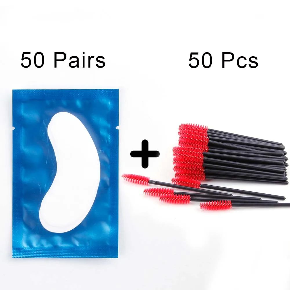 blue set4 100 шт подушки для наращивания ресниц под Накладные ресницы с 50 шт одноразовая бровь кисти наращивание ресниц аксессуары - Цвет: blue set4