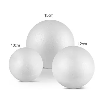 

10CM 12CM 15CM Modelling Polystyrene Styrofoam Foam Ball White Craft Balls For DIY Christmas Party Decoration Supplies Gifts
