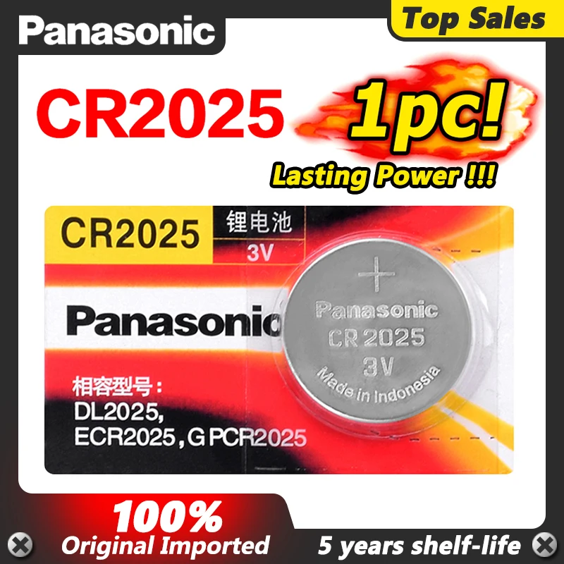 PANASONIC 1pc original Lithium Button Cell Battery CR2025 Watches 3V