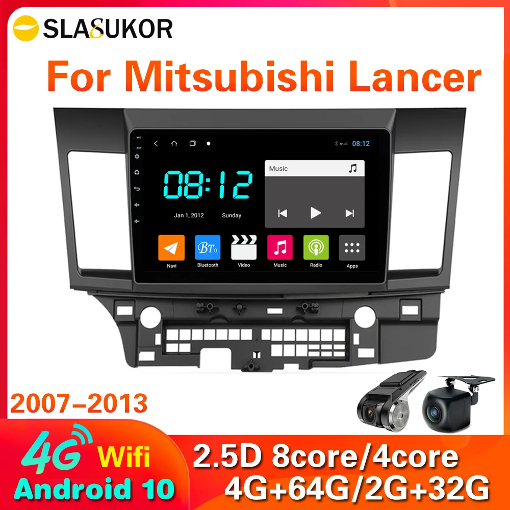 

4G + 64G RDS Android 10 для Защитные чехлы для сидений, сшитые специально для Mitsubishi Lancer 2007 - 2013 Автомобиль Радио мультимедийный видеоплеер навигации GPS 2 Дина dvd аудио плеер