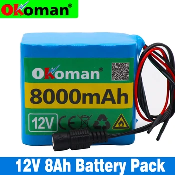 

Okoman protection board battery pack 12V 8000mAh 18650 lithium ion battery 8Ah DC12.6V super large capacity rechargeable battery