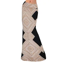 Женская юбка летняя Модная Повседневная Ретро с высокой талией с принтом для вечеринки длинная юбка на каждый день 9,5