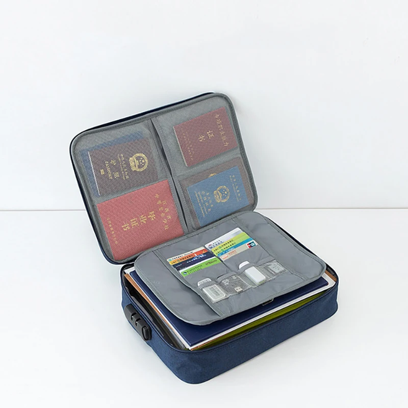 Document Storage Bag Extra Large Capacity Travel Zip Bags Cable Organizer Account Passport Storages Pouch For Important Items