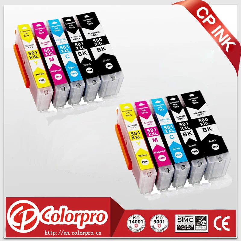 10PK совместимый картридж с чернилами PGI 580 CLI 581 XXL для Canon Pixma TR7550 TR8550 TS6150 TS6151 TS8150 TS8151 TS8152 TS9150 TS9155