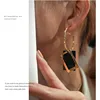 2022 Geometric Square Earrings for Women Hanging Dangle Earrings Gold Black Color Fashion Statement Earrings Female Jewelry ► Photo 2/6