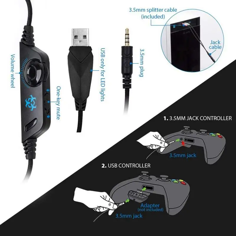 Hunterspider V1 Dual Ear Canal Bass Gaming Headset With Microphone 3 5 Mm Jack For Smart Audio Gaming Devices For PC And PS4