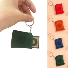 Mini Islamic Muslim Ark Quran Book Key Chain Ring Car Bag Purse Real Paper Can Read Pendant Charm Muslim Jewelry