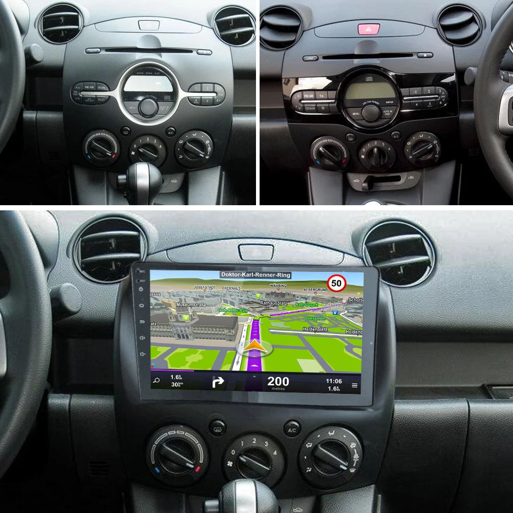 Best Sinosmart Andriod 8.1 Car GPS Navigation Radio for Mazda 2 2008-2013 2din 2.5D IPS/QLED Screen 2