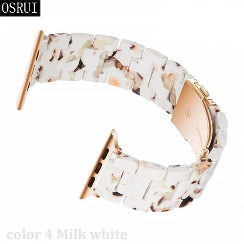 4 Milk white Ремешок из смолы для apple watch band 5 4 44 мм 40 мм correa 42 мм 38 мм iwatch 3 2 браслет ремень для pulseira аксессуары для apple watch - Цвет ремешка: 4 Milk white
