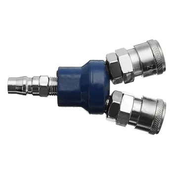 

2 Way Quick Connector 0.90" Air Compressor Manifold Multi Hose Coupler Fitting Pneumatic Tools Hardware Accessories
