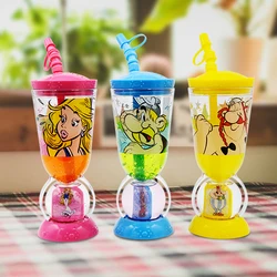 Children's Goblet Plastic Straw Bottle Fun Toddler Drink Juice Milk  Portable Cartoon Office Cup