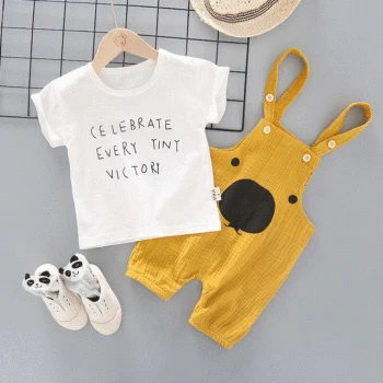 

Summer T-Shirt Cartoon Bear Pants For Toddler Baby Boy Girls Clothing Set Children Boys Clothes Shorts Suit for Kids Outfit