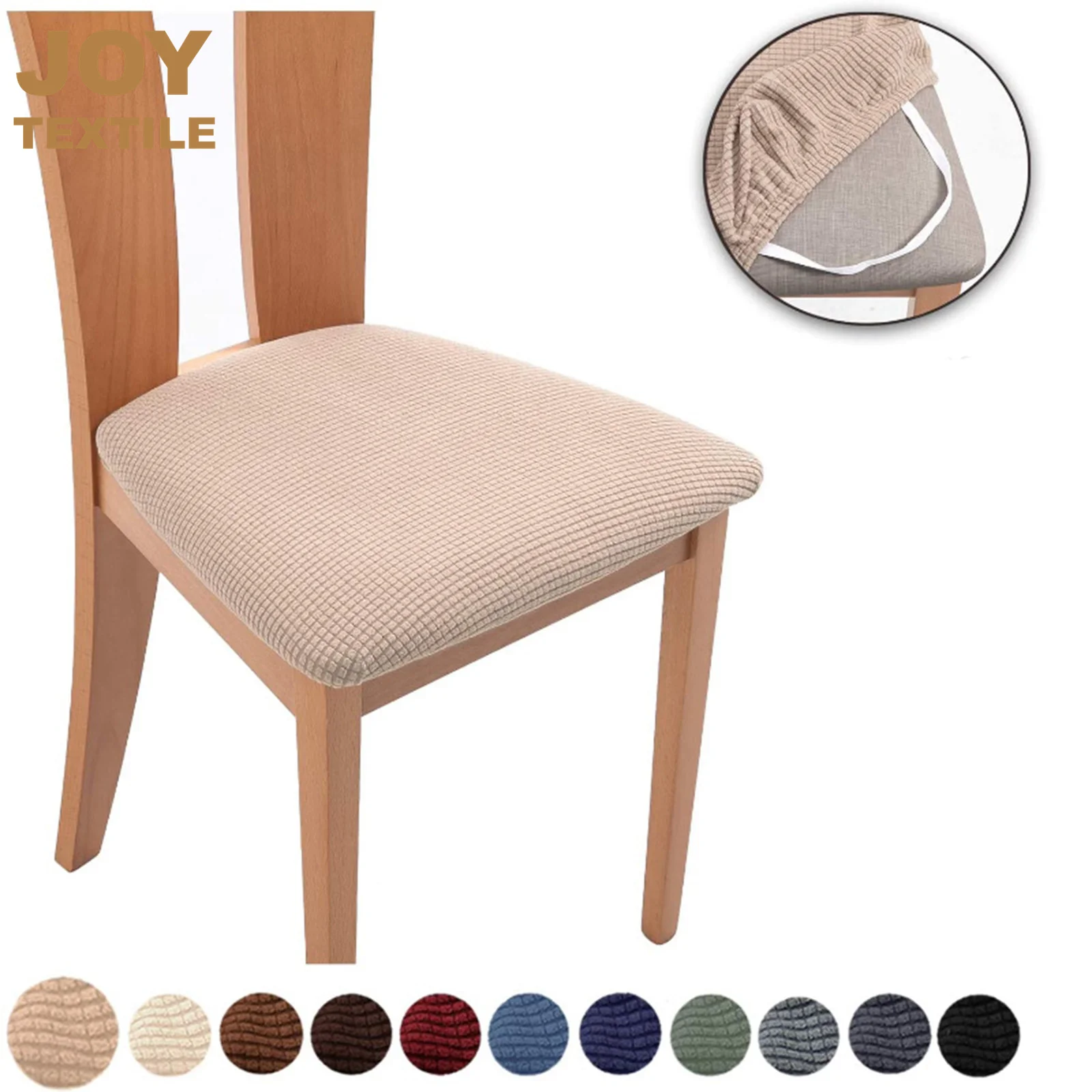 

Elastic solid color Chair Cover Modern Style Plain Dining Room Chair Seat Covers Spandex Stretch for Kitchen Home Wedding Decor