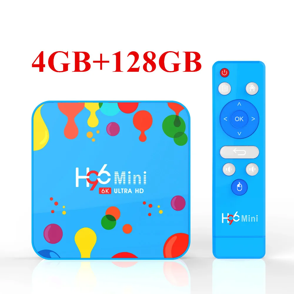Android 9,0 H96 мини Smart tv Box Allwinner H6 4 ГБ 32 ГБ 128 Гб 4K HDR 2,4G& 5G Wifi BT4.0 USB 3,0 Airplay Netflix M3U телеприставка - Цвет: 4GB-128GB