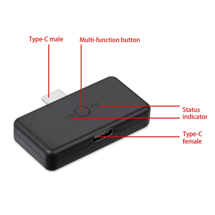 Тип-c Bluetooth 5,0 передатчик Bluetooth аудио адаптер совместим с переключателем/PS4/PC хост VH99