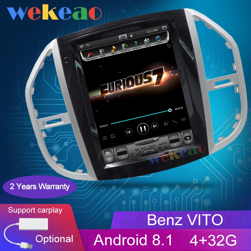 Wekeao вертикальный экран Tesla стиль 12,1 ''Android 8,1 автомобильный Dvd мультимедийный плеер для Mercedes Benz Vito DVD Автомобильный плеер 4G