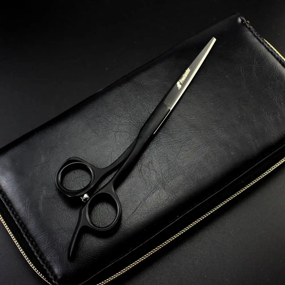 440C top material hair cutting scissors 6" 5.5" 5" Black blind hole barber scissors hairdressing scissors for cut hair shears