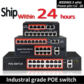 48V POE switch with standardized RJ45 port IEEE 802.3 af/at 4port /8port Network switch Ethernet with 10/100Mbps for POE cameras
