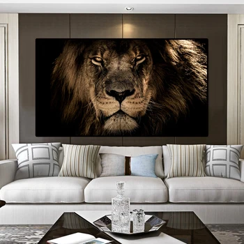 

Large African Lion Head Wall Art Canvas Posters And Prints Animals Art Canvas Paintings on the Wall Pictures Modern Home Decor