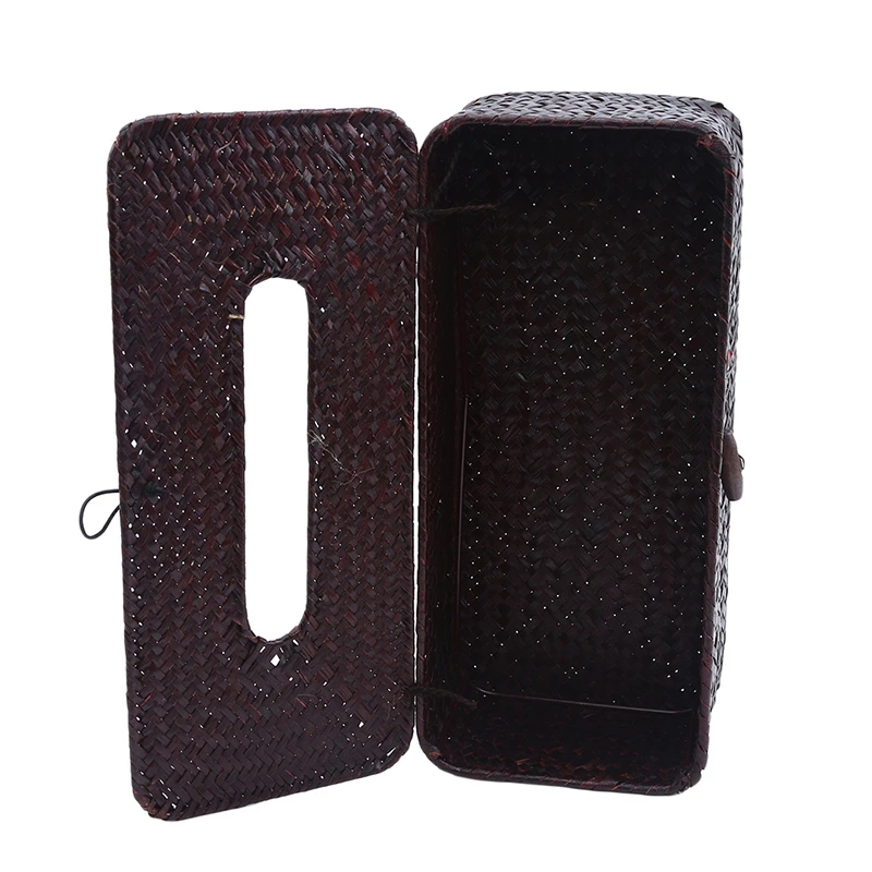 Pastoral Style Straw Tissue Box Napkin Holder Paper Tissue Storage Tissue Holders Car Tissue Boxes Rectangular Shape