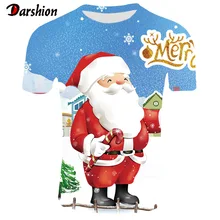 Новые футболки кавай Женская мода Рождество Санта Клаус Harajuku короткий рукав Футболка подходит для всех сезонов футболка Топы Одежда