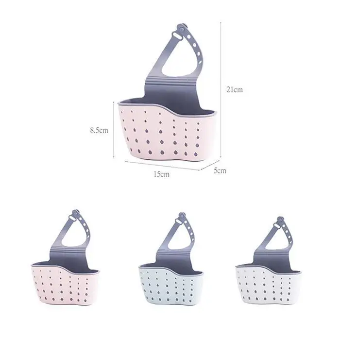 Practical Hanging Sponge Holder Kitchen Sink Holder Faucet Storage Basket Hanging, Antimicrobial Holes Drain