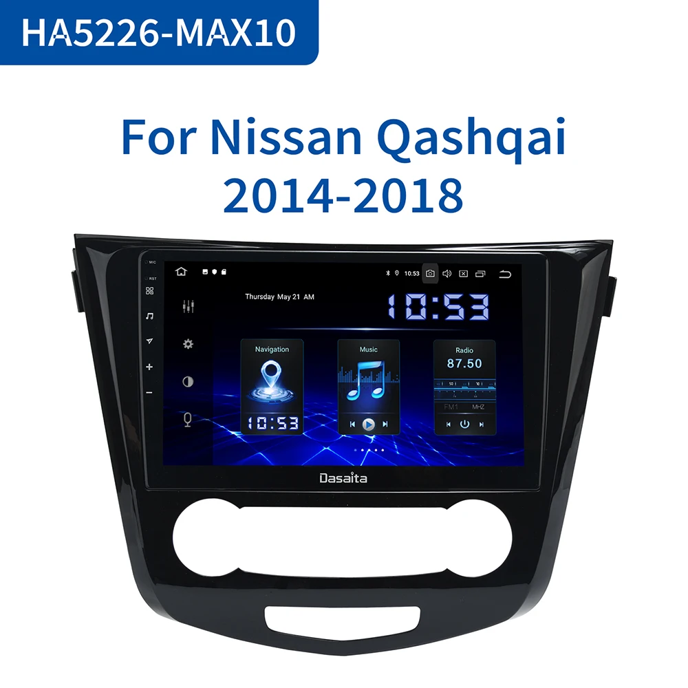 Автомобильный радиоприемник Dasaita сенсорный экран 10 2 дюйма IPS 1 Din Android 0 для Nissan Qashqai