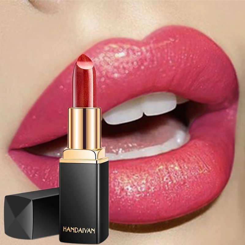 

9 Color Shimmer Lipstick Velvet Lips Makeup Waterproof Long Lasting Pigment Nude Pink Mermaid Sexy Luxury Beauty Makeup Cosmetic