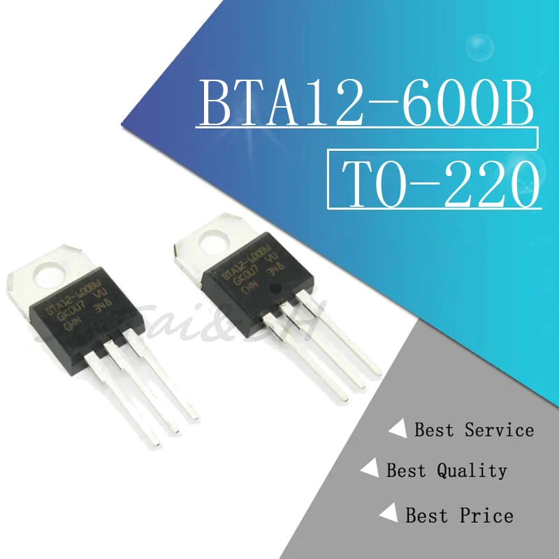 10PCS BTA12-600B TO-220 BTA12-600 TO220 BTA12 Новый и оригинальный IC | Электронные компоненты