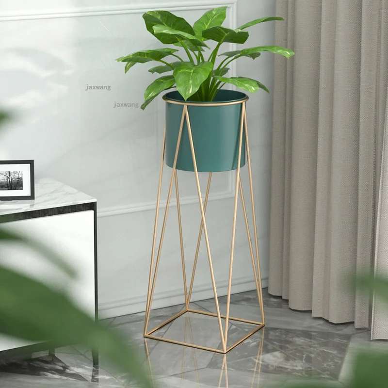 Nordic Wrought Iron Living Room Storage Holders Bedroom Furniture Flower Shelf Modern Minimalist Balcony Dormitory Flower Stand