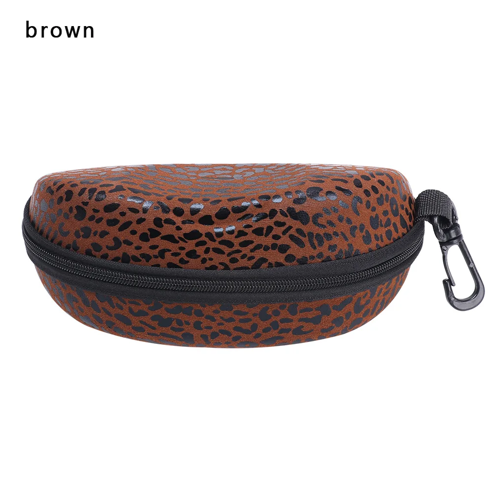 Brown 1 шт. унисекс EVA Леопард молния солнцезащитные очки чехол Портативный глаз очки сумка футляр для очков сумка модные очки аксессуары - Цвет: Brown