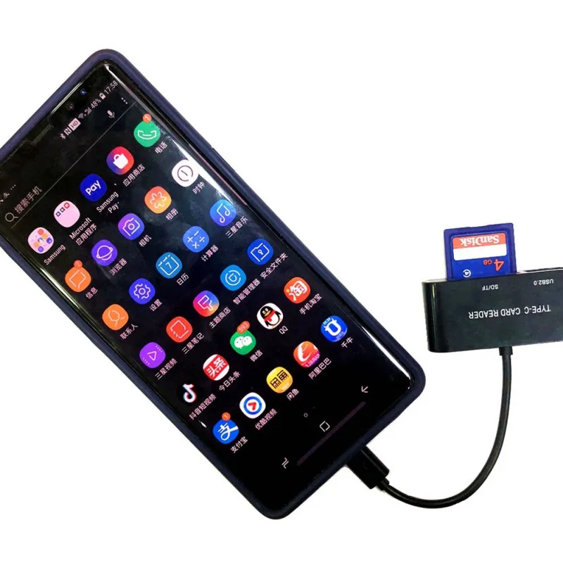 3 в 1 usb type-C кард-ридер sd tf с USB мать с подключенным usb-накопителем Мышь Клавиатура камера комплект
