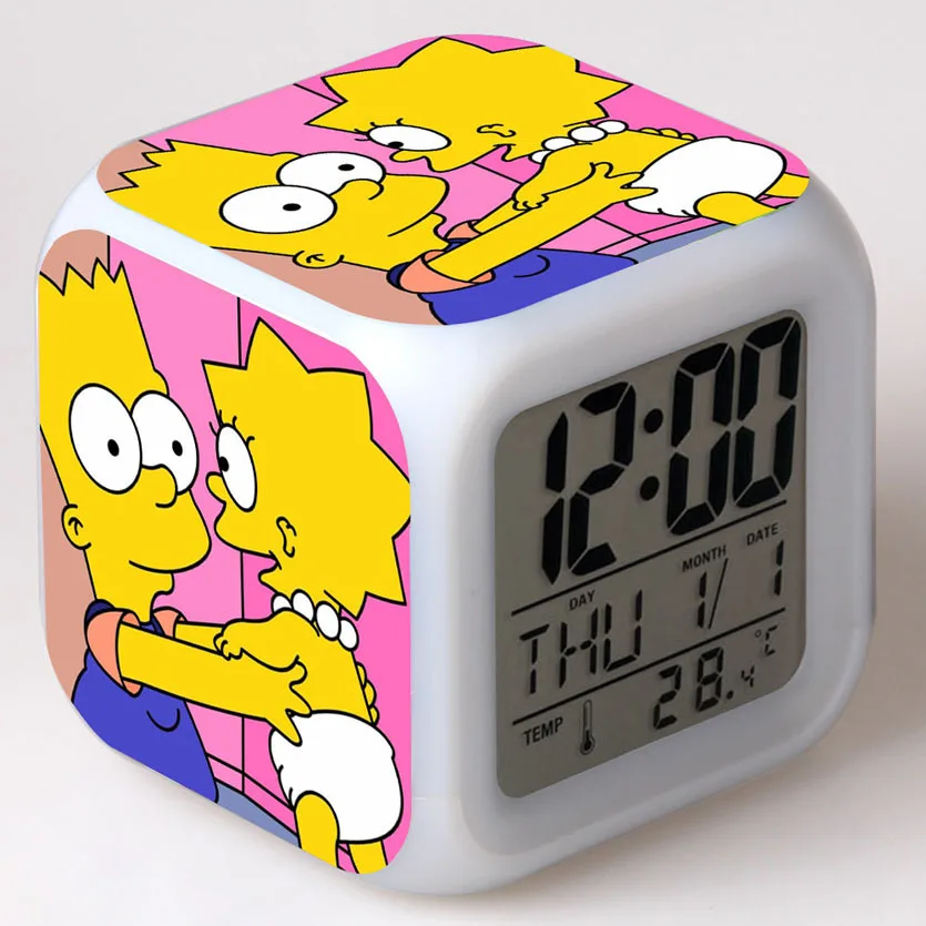 5 Kids Alarm Clock Glowing LED Light 7 Color Change Cute Digital alarm clock Children toy reloj despertador wekker reveil - Цвет: 5