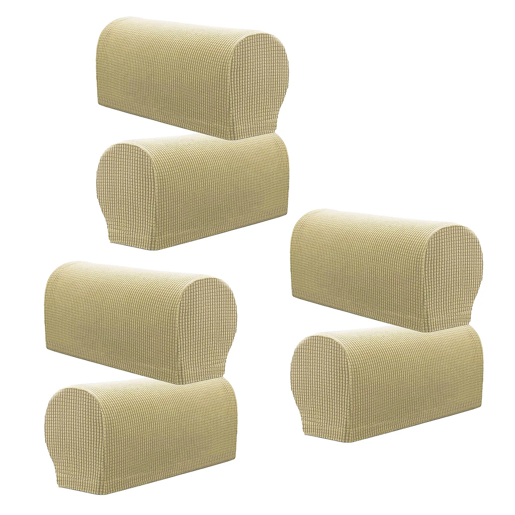 Checked Flannel 6Pcs Sofa Armrest Cover Protector Dustproof Armchair Sofa Covers Recliner Couch Slipcovers Home Textile Flannel