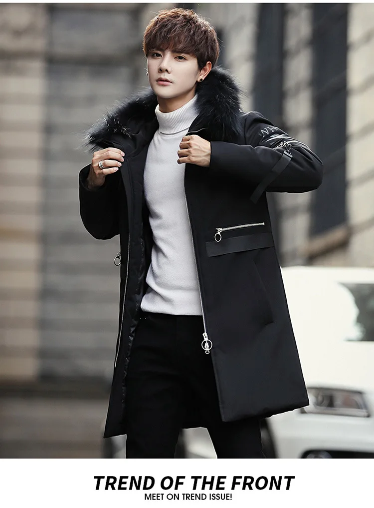 8063-Winter New Style Men Stand Collar Youth down Jacket Cotton-padded Clothes Thick Warm Large Size Cotton Overcoat Men's Trend