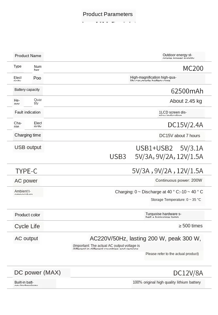 Аварийный резервный инвертор внешний источник питания 220 В мобильный портативный 200 Вт большой емкости ноутбук перезаряжаемый аккумулятор бюстгальтер