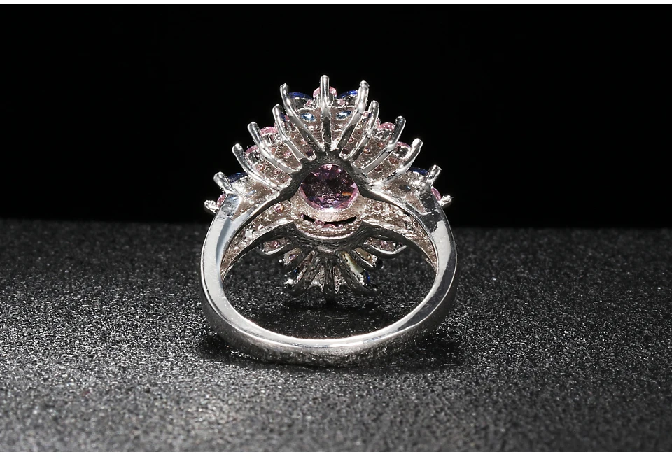 Bague Ringen кольцо в форме цветка для женщин серебро 925 ювелирные изделия цвета драгоценные камни женские вечерние аксессуары подарок для свиданий