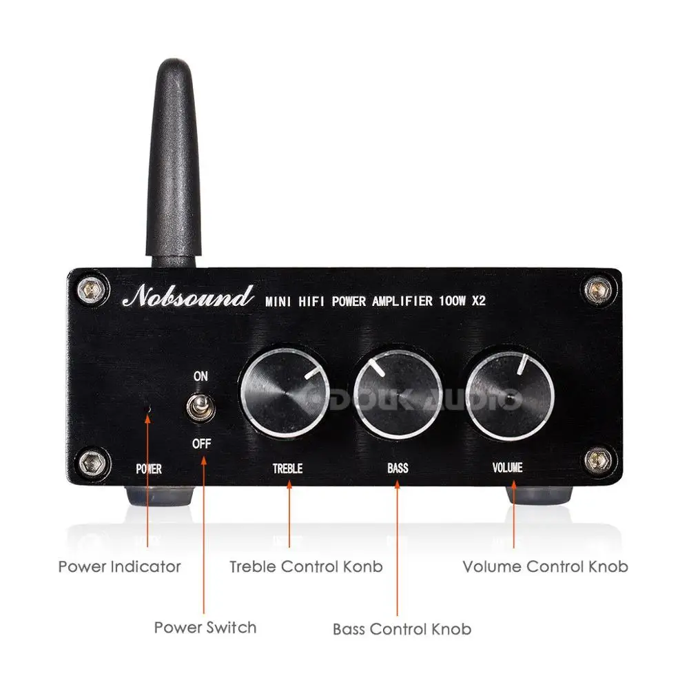Cheap Nobsound Mini TPA3116 Digital Audio Amplifier HiFi Bluetooth 5.0 Class D Stereo Power Amp 100W*2