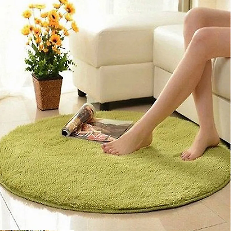 

100cm Round Floor Polyester Solid Color Mat Rug Anti-Skid Shaggy Durable Area Rug Room Home Decor Bedroom Warm Carpet 1Pcs