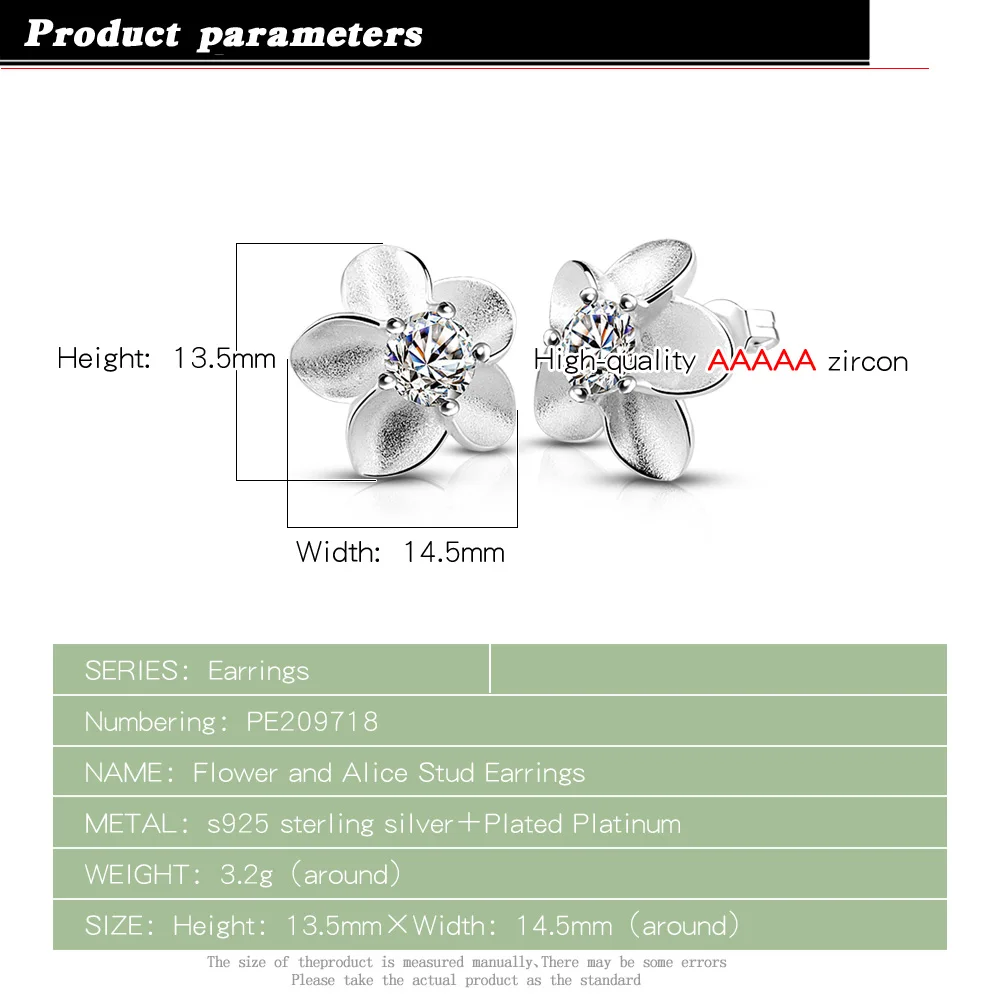 Женские серьги гвоздики из серебра 925 пробы с фианитом|brand stud earrings|fashion earringsstud earrings