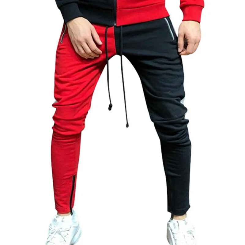 pants 6 Модный осенний спортивный костюм из 2 предметов, мужская повседневная Лоскутная спортивная одежда, комплект, толстовки, толстовка, Мужские штаны для спорта, костюм с капюшоном 3XL - Цвет: pants 6