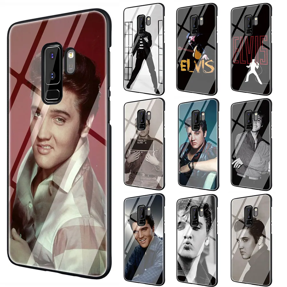 

Elvis Presley Tempered Glass TPU Black Cover Case for Galaxy S7 Edge S8 S9 S10 Plus Note 8 9 10 A10 20 30 40 50 60 70