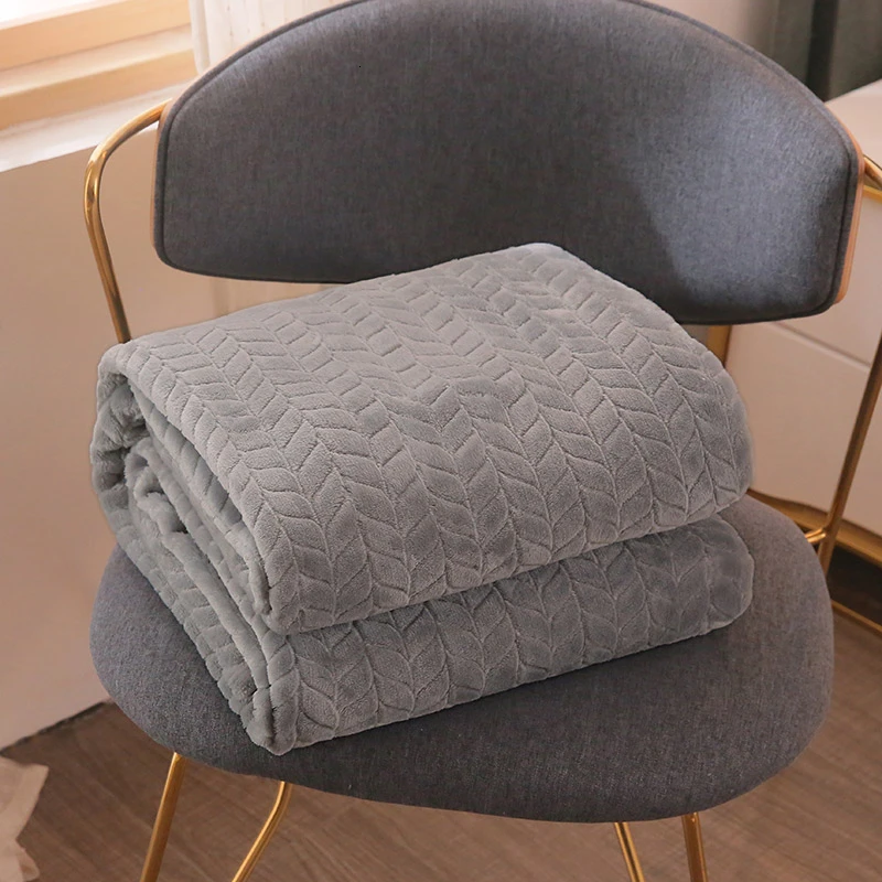 Удобное для кожи Коралловое бархатное одеяло для дивана, кровати, многофункциональное одеяло для дома, офиса, сон в путешествиях, мягкое теплое одеяло на все сезоны - Цвет: Model 14 Light Grey