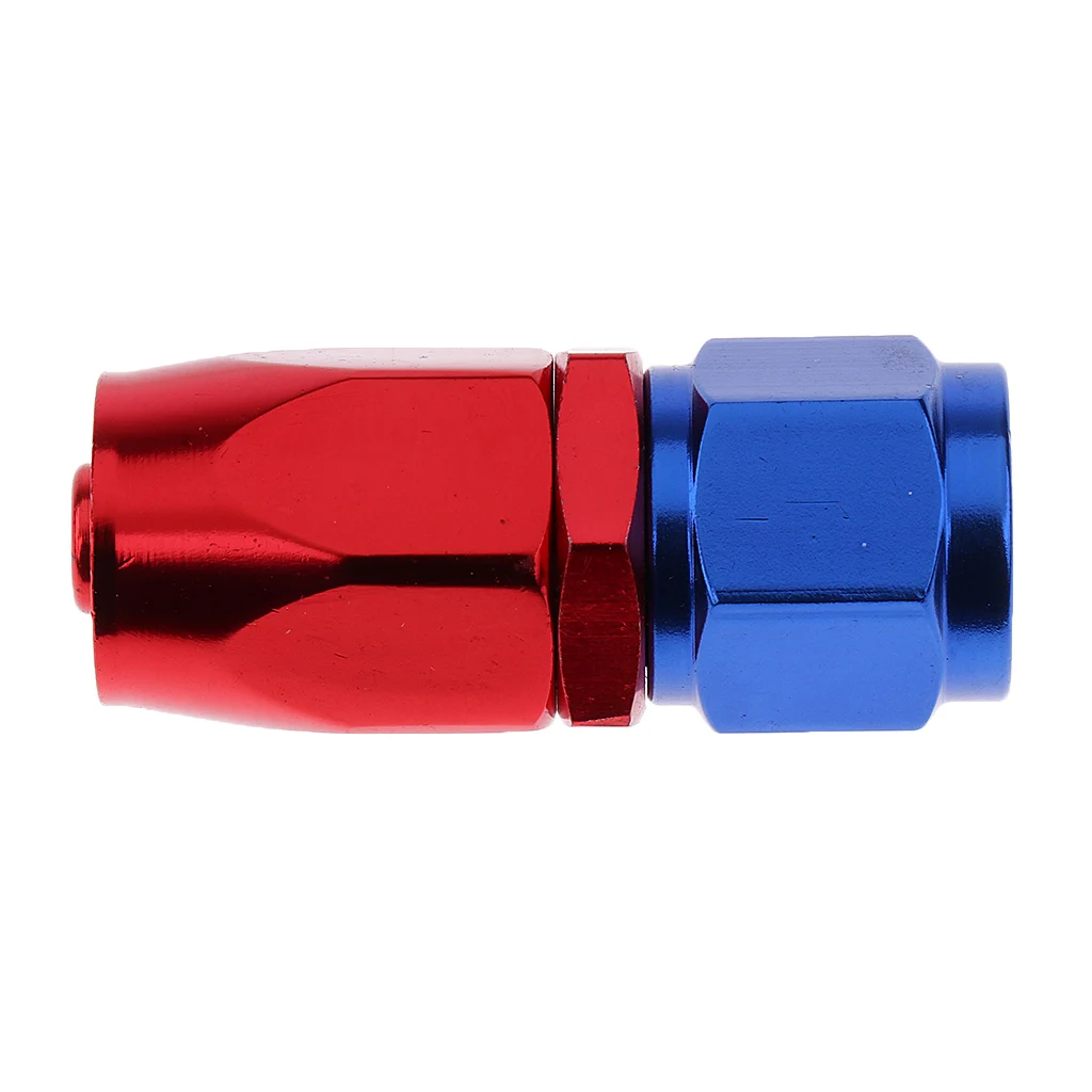 Universal Aluminum Swivel Fuel Pump Air Line Pipe AN-6 Blue And Red