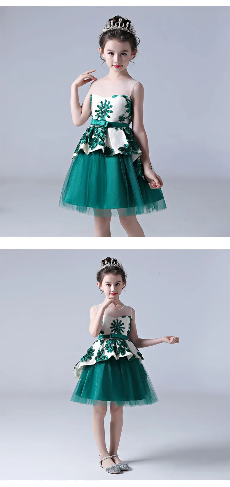 В году, новое летнее стильное платье принцессы для девочек торжественное платье одежда для выступлений детское цельнокроеное платье свадебное платье P