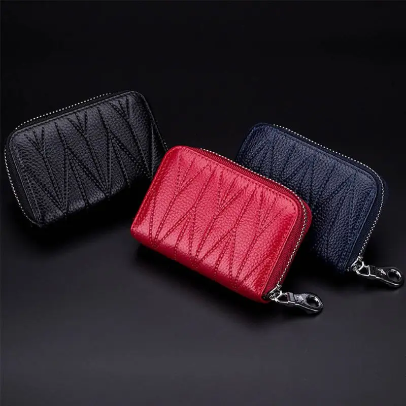 THINKTHENDO RFID Blocking Credit Card Holder PU Leather Wallet Zipper Change Coin Bag for Women